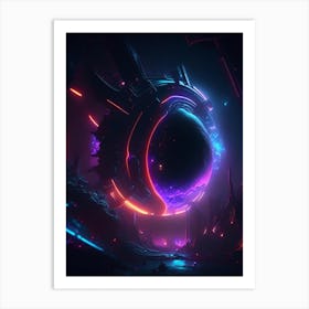 Dark Energy Neon Nights Space Art Print