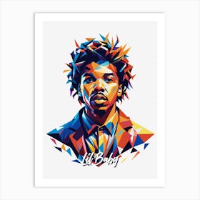 Lil Baby 01 Portrait Music Icon Style WPAP Pop Art Art Print