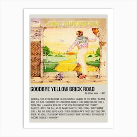 Goodbye Yellow Brick Road By Elton John 1973 Poster 1 Art Print