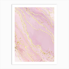 Gold And Pink Marble Wallpaper Art Print