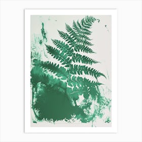 Green Ink Painting Of A Giant Chain Fern 4 Art Print