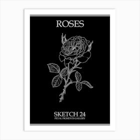 Roses Sketch 24 Poster Inverted Art Print