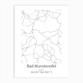 Bad Munstereifel,Germany Minimalist Map Art Print