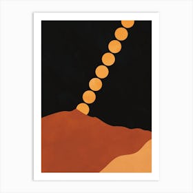 Mountain Hill Moon Phases Art Print