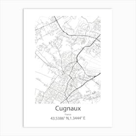 Cugnaux,France Minimalist Map Art Print