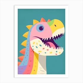 Colourful Dinosaur Aucasaurus 2 Art Print