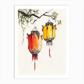 Chinese Lanterns 1 Art Print