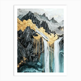 Tian Shan Peaks Abstract Radiance Art Print