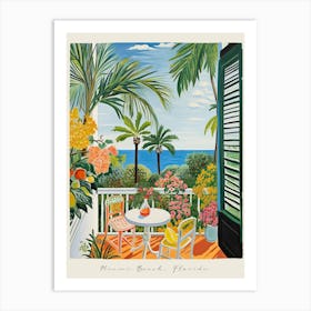 Poster Of Miami Beach, Florida, Matisse And Rousseau Style 6 Art Print