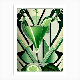 Cucumber Collins Cocktail Poster Art Deco Cocktail Poster Art Print