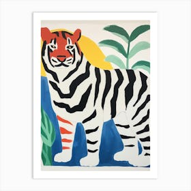 Colourful Kids Animal Art Tiger 7 Art Print