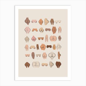 All Shapes and Sizes Boobs and Bums Print Art Print