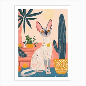 Egyptian Mau Cat Storybook Illustration 3 Art Print