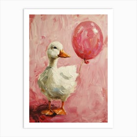 Cute Duck 2 With Balloon Art Print