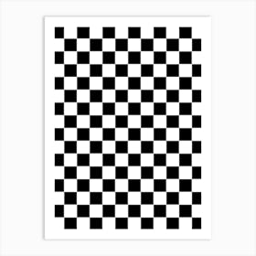 Checkerboard Black And White Art Print