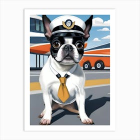 Boston Terrier Pilot-Reimagined 36 Art Print