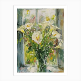 Calla Lily Flowers On A Cottage Window 1 Art Print