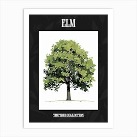 Elm Tree Pixel Illustration 1 Poster Art Print