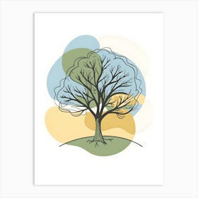 Tree On A Hill 3 Art Print