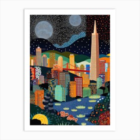 San Francisco, Illustration In The Style Of Pop Art 2 Art Print