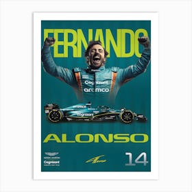 Fernando Alonso 2024 Aston Martin Art Print