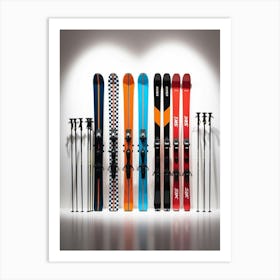 Skis And Poles Art Print