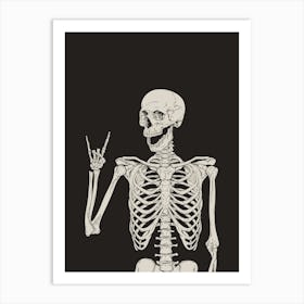 Halloween Skeleton Rocker Sign Art Print