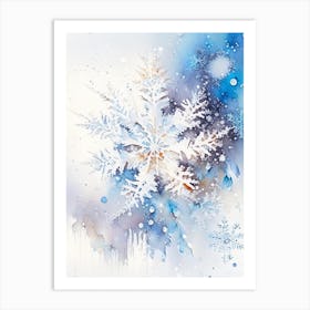 Cold, Snowflakes, Storybook Watercolours 2 Art Print