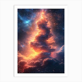 Christmas Tree In The Sky Art Print