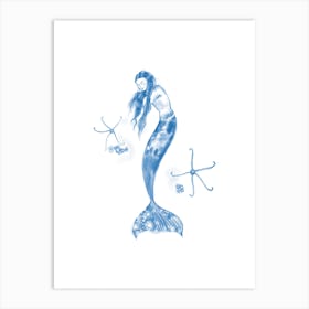 Mermaid With Brittlestars Art Print