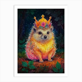 Hedgehog In A Crown 1 Art Print