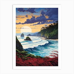 Painting That Depicts Cannon Beach Oregon 1 Art Print