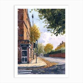 Havering London Borough   Street Watercolour 2 Art Print