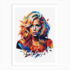 Lady Gaga 04 Portrait Music Icon Style WPAP Pop Art Art Print