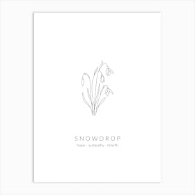 Snowdrop Birth Flower Art Print