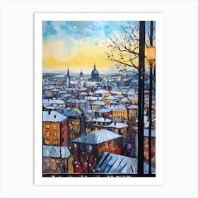 Winter Cityscape Stockholm Sweden 1 Art Print