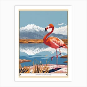 Greater Flamingo Andean Plateau Chile Tropical Illustration 6 Poster Art Print
