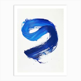 Blue Brush Strokes 1 Art Print