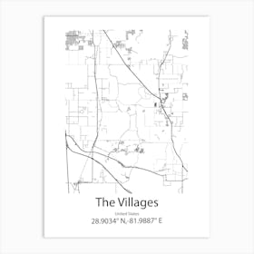 The Villages,United States Minimalist Map Affiche