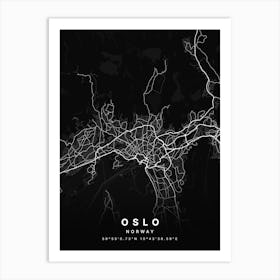 Oslo Norway Black Map Art Print