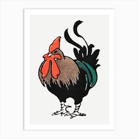 Vintage Rooster Art Print, Edward Penfield Art Print