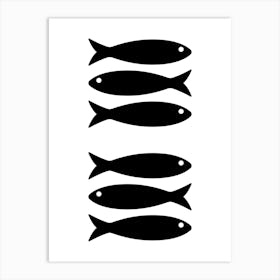 Fish Silhouettes. UK Art Print