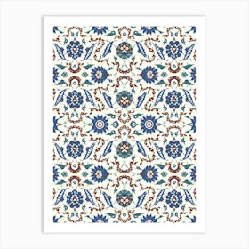 Turkish Pattern — Iznik Turkish pattern, floral decor Art Print