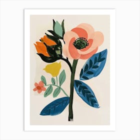 Painted Florals Rose 11 Art Print