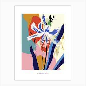 Colourful Flower Illustration Poster Agapanthus 2 Art Print