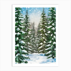 Snowy Forest Art Print