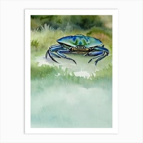 Blue Crab Storybook Watercolour Art Print
