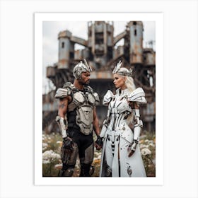 Robot Couple Art Print