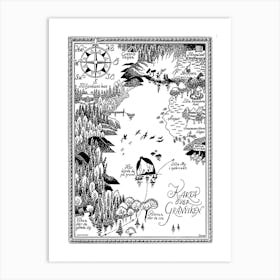The Moomin Drawings Collection Moomin Valley Map 2 Art Print