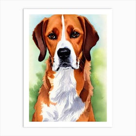 English Foxhound 2 Watercolour Dog Art Print